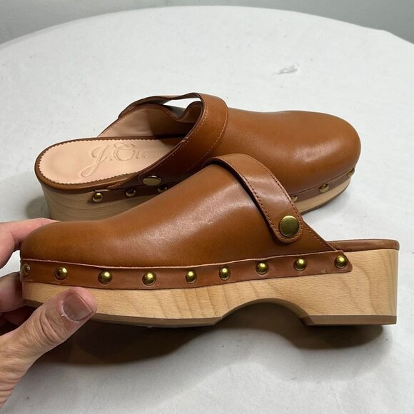 J. Crew Brown Leather Mules with Gold Accents - Picture 7 of 16